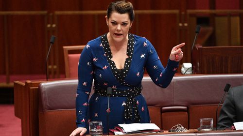 Sarah Hanson-Young's daughter Kora joined her on prime time television to discuss workplace bullying. Image: (AAP)