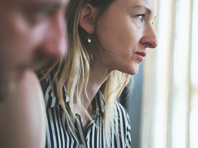 Couple in a tense moment