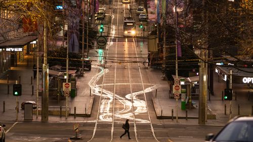 Bourke Street deserted due to Melbourne lockdown