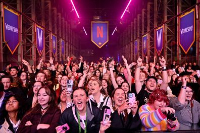 SYDNEY, AUSTRALIA - AUGUST 16: Atmosphere at the "Wednesday" S2, Part 2 'Wednesday Island Fan Event' on Cockatoo Island on August 16, 2025 in Sydney, Australia. (Photo by James Gourley/Getty Images for Netflix)