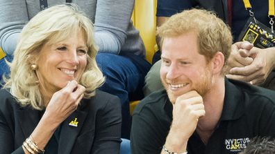 Jill Biden and Prince Harry attend the wheelchair basketball final on day 8 of the Invictus Games Toronto in 2017.