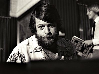 Brian Wilson of The Beach Boys at their press conference at the Boulevard Hotel in Sydney on 2 March 1978.