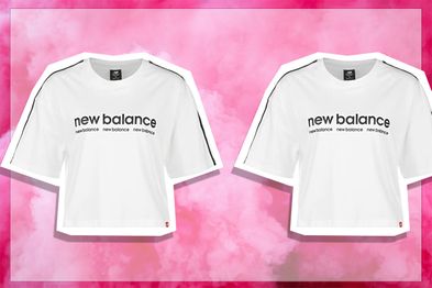 9PR: New Balance white sport shirt.