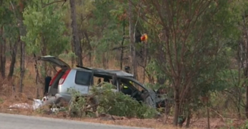 Police confirmed the vehicle rolled multiple times before landing in a ditch off the Kakadu highway.