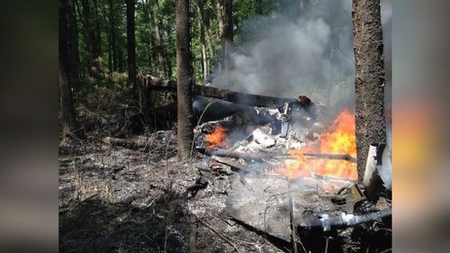 Fiery debris was spread over a wide area. (Facebook: Amy Ramsey Dye)