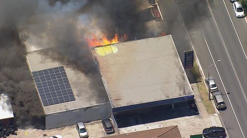 The unit block adjacent to the petrol station has been evacuated. 