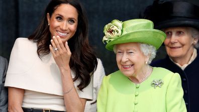 Queen Elizabeth and Meghan Markle.