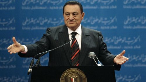 Egypt's state TV said Tuesday, Feb. 25, 2020, that the country's former President Hosni Mubarak, ousted in the 2011 Arab Spring uprising, has died at 91. (Photo Nov 2008)