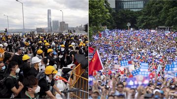 Thousands have gathered on the streets of Hong Kong, some clashing with police as tensions rise over controversial extradition proposals.