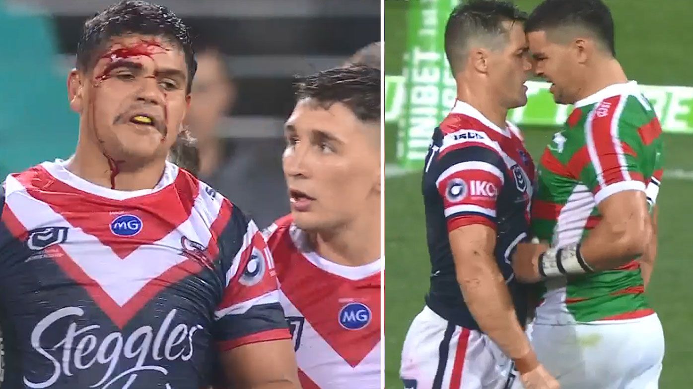 South Sydney stun reigning NRL champion Roosters in 'heated' clash at the SCG