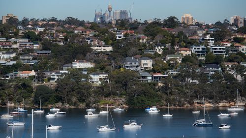 A file photo of homes in Beauty Point, Sydney on July 22, 2020.