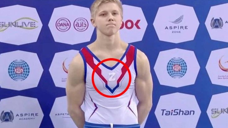 Ivan Kuliak wore a pro-war &#x27;Z&#x27; symbol on his leotard for the medal ceremony.