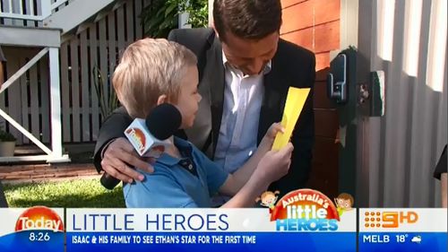 Isaac McWilliam was named as one of the TODAY Show's Australia's  Little Heroes. (TODAY Show) 