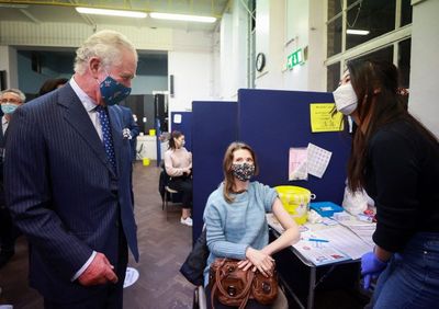 Prince Charles visits vaccine hub, December
