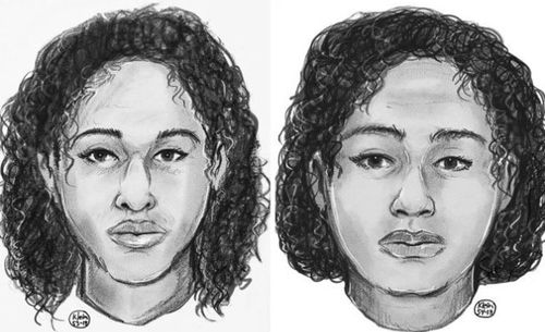 These sketches of the sisters were released by police after their bodies washed up on the New York waterfront last week.