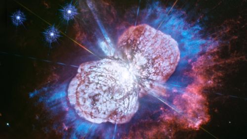 The Hubble Space Telescope has captured cosmic fireworks that have been unfolding over two centuries. 