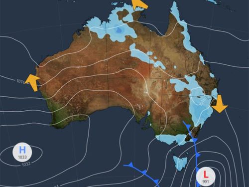 A synoptic chart as of 5pm on Tuesday, April 2.