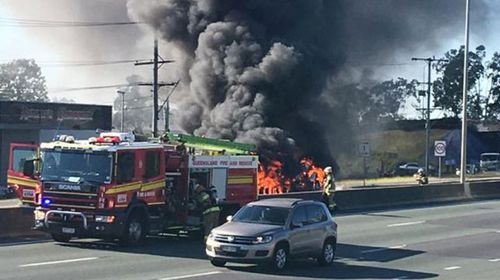 Tanker explodes on Queensland's M1. (Facebook: Mona Maliko)