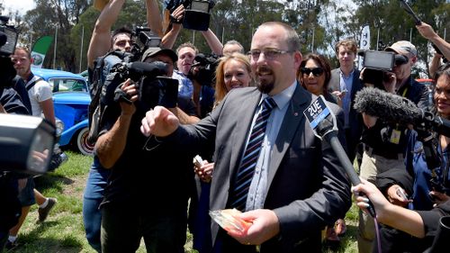 Ricky Muir refused to answer questions on higher education today. (9NEWS)