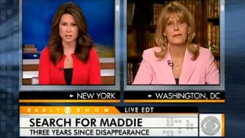 US criminal profiler Pat Brown (right) appears on TV network CBS to discuss the Maddie McCann case in 2010. Source: CBS