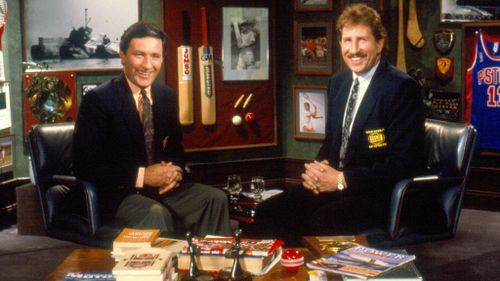 Sutcliffe with the late Max Walker. (Nine Network)