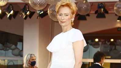 Tilda Swinton arrives at the opening ceremony of the 2020 Venice Film Festival.