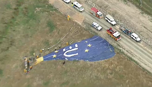 Multiple people were injured after the balloon crash landed. (9NEWS)