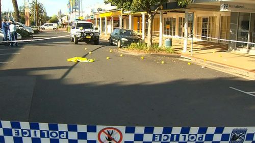 Police established a crime scene outside a Horton Street bank. (9NEWS)