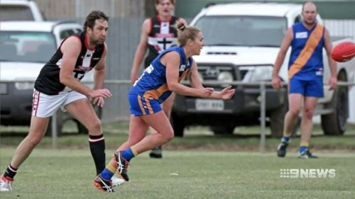 190604 South Australian football club fined woman playing men's league sport news NH CROP