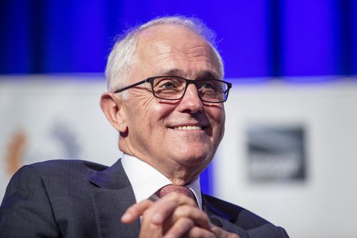 Prime Minister Malcolm Turnbull addressing the Queensland Media Club at the Brisbane Convention and Exhibition Centre today. Picture: AAP Image/Glenn Hunt