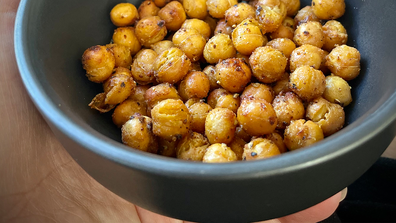 Crispy chickpeas.