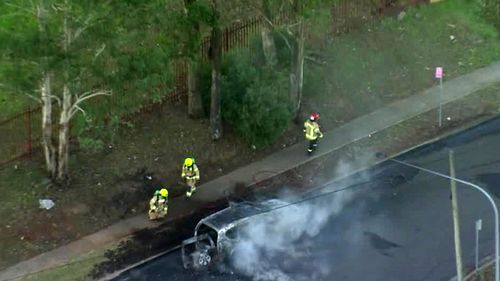 Police are investigating whether a car fire in nearby Green Valley is linked.