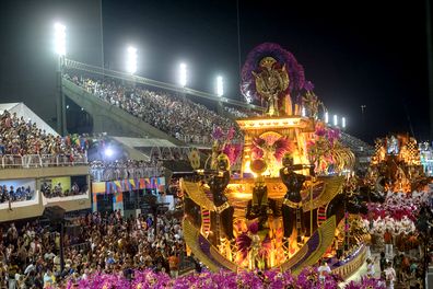 Rio de Janeiro, Brazil - february 13, 2018 - Carnival - Samba school parade Salgueiro during the 2018 carnival in Rio de Janeiro in Sambodrome.