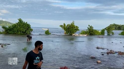 Some of Fiji's islands were hit by monster tidal surge as high as 30m past the usual high tide mark.