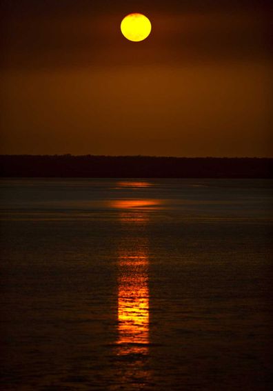 Natural phenomenon known as 'Staircase to the Moon' which occurs from March to October in Broome, WA