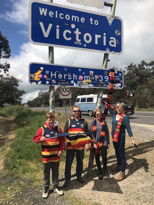 Thousands of Adelaide Crows fans are making the journey to Melboune. (@alicemonfries)