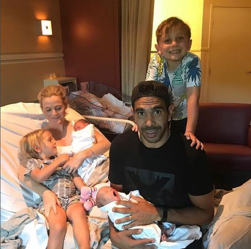 Eddie Betts shows off the latest additions to his family with an Instagram post yesterday. (Eddiebthe3rd)