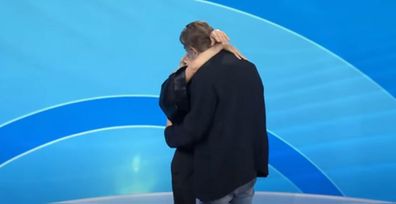 Pamela Anderson and Liam Neeson SciP A Kiss on the US Today Show