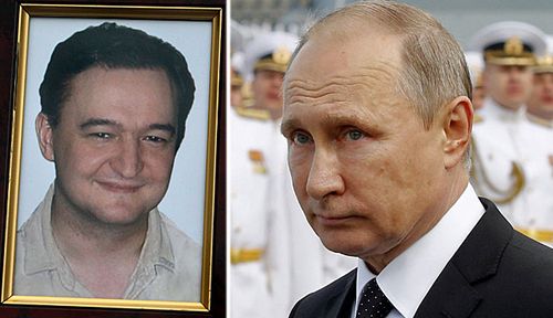 Lawyer Sergei Magnitsky and Russian leader Vladimir Putin. (Photos: AP).