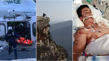 A teenager has reunited with the paramedics who saved him after he fell 30 metres off a Blue Mountains cliff in January.