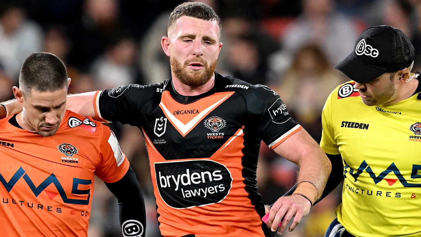 Coach blasts 'horrendous' tackle that cruelled Wests Tigers' Jackson Hastings