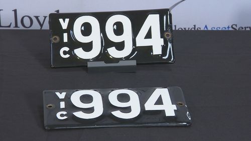 The 994 plate is expected to fetch between $350,000 to $400,000 plus a buyer's premium of 7.5 per cent.
