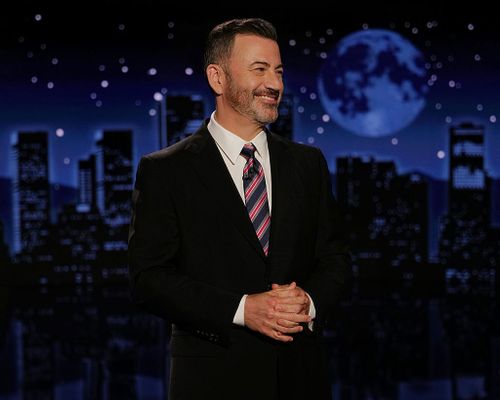 JIMMY KIMMEL LIVE!  "Jimmy Kimmel Live!" airs every weeknight at 11:35 p.m. ET and features a diverse lineup of guests that include celebrities, athletes, musical acts, comedians and human interest subjects, along with comedy bits and a house band. The guests for Tuesday, September 23 included Glen Powell ("Chad Powers"), and musical guest Sarah McLachlan. (Disney/Randy Holmes)  JIMMY KIMMEL  (Photo by Randy Holmes/Disney via Getty Images)