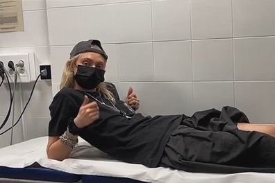 Taylor Momsen got bitten by a bat on stage in Spain.