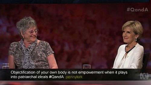 Germaine Greer and Julie Bishop on Q&A. (ABC TV)