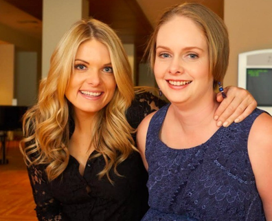Erin Molan with her sister, Sarah Sutton.