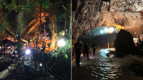 Musk visited the cave site before the rescue operation was carried out. Picture: Twitter/Elon Musk