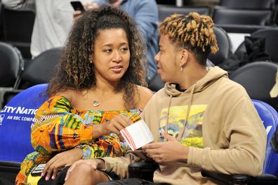 Naomi Osaka and Cordae at a game between the Los Angeles Clippers and Washington Wizards