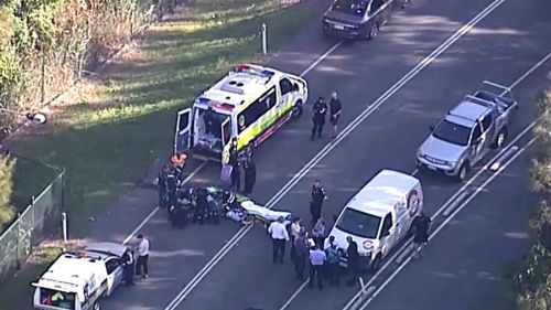 A manhunt resumes today for a trio who dumped a man by the side of a Gold Coast road with a gunshot wound to the leg. Picture: 9NEWS