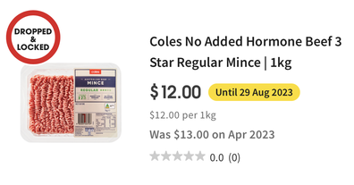 Coles beef mince